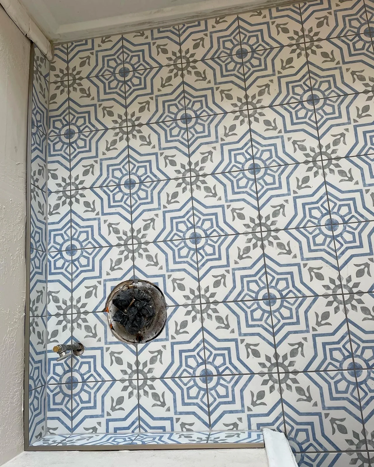 Decorative patterned shower tile by T&S Floors in Utah County